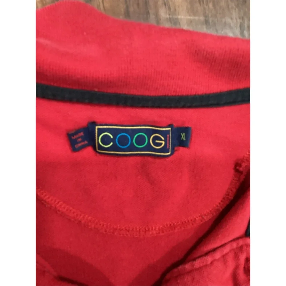 Coogi  XL Red Knit Polo Shirt